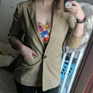 Michael Kors Tan Khaki Boyfriend Blazer Jacket